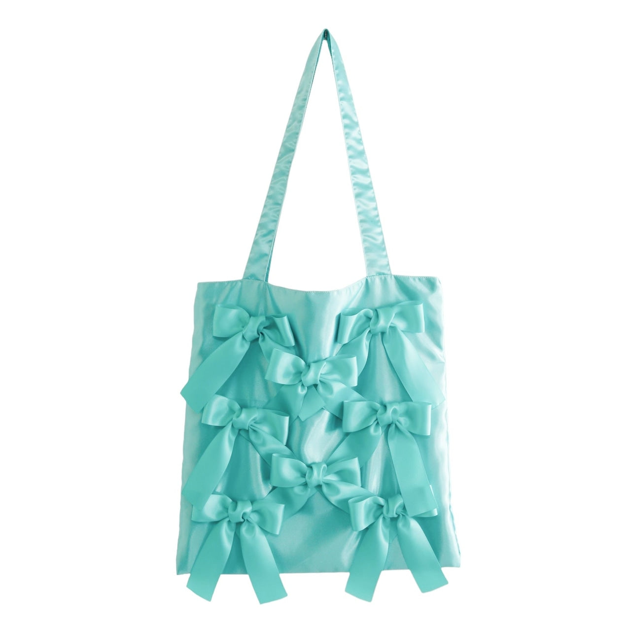 TROPIC GREEN × MONOQLO FLOWER　satin ribbon tote bag