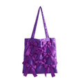 DEEP PURPLE satin ribbon tote bag