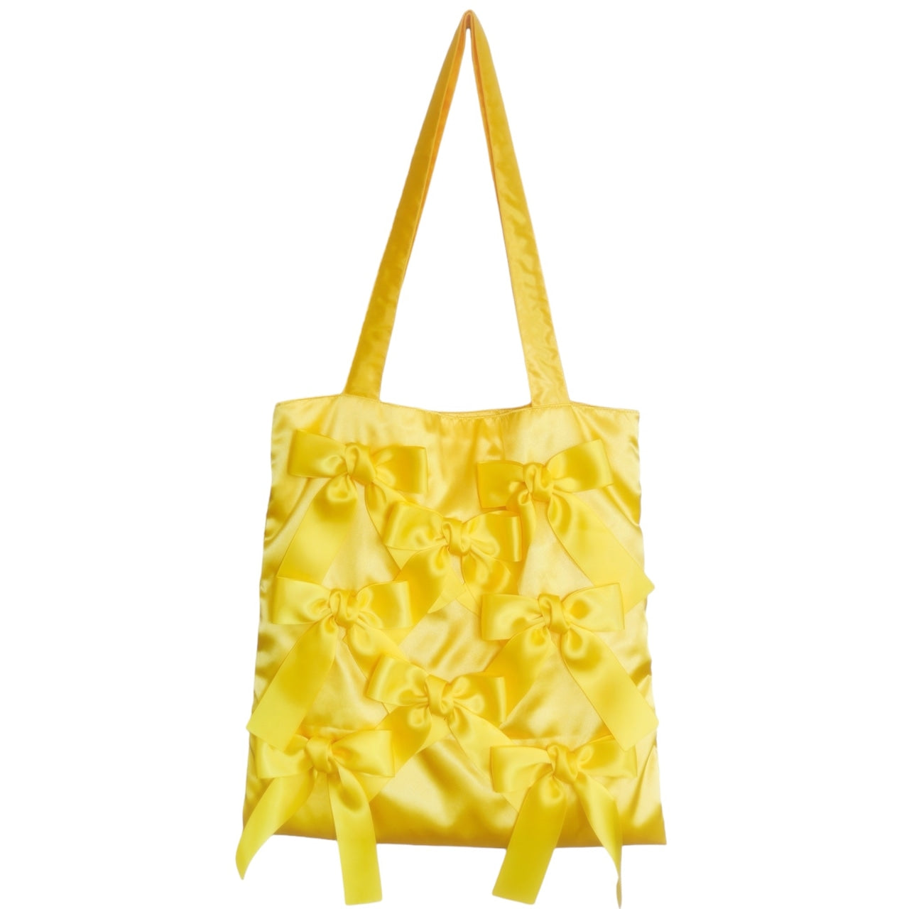 DAFFOIL YELLOW satin ribbon tote bag
