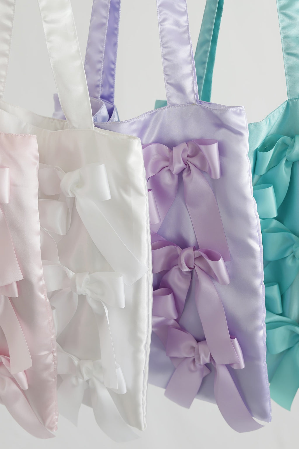 PURPLE　 satin ribbon tote bag