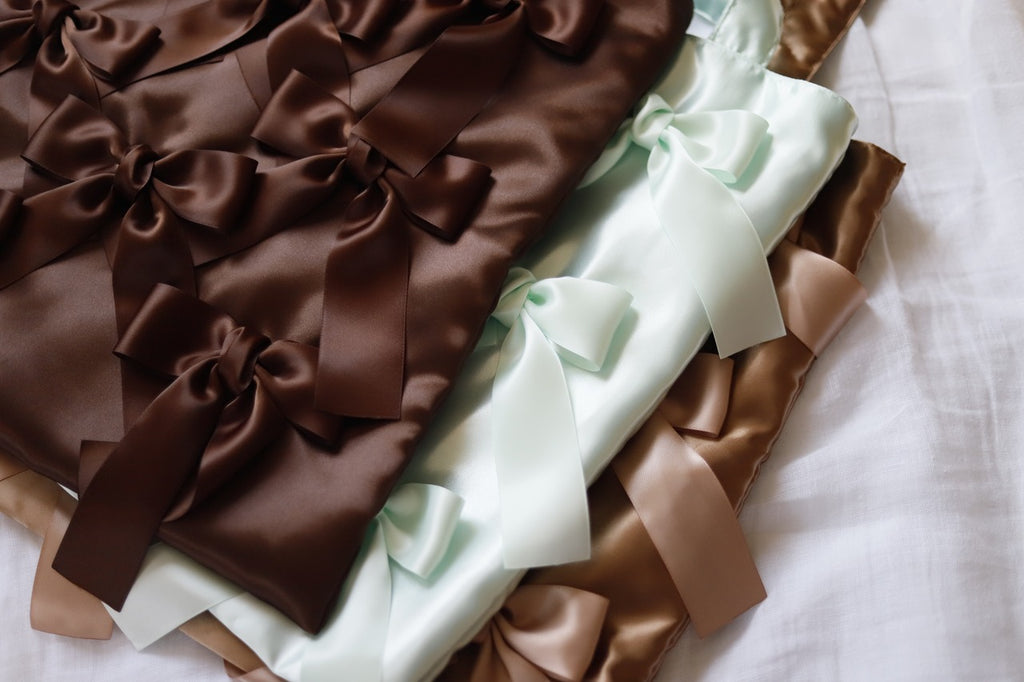 MOCA BROWN satten ribbon tote bag